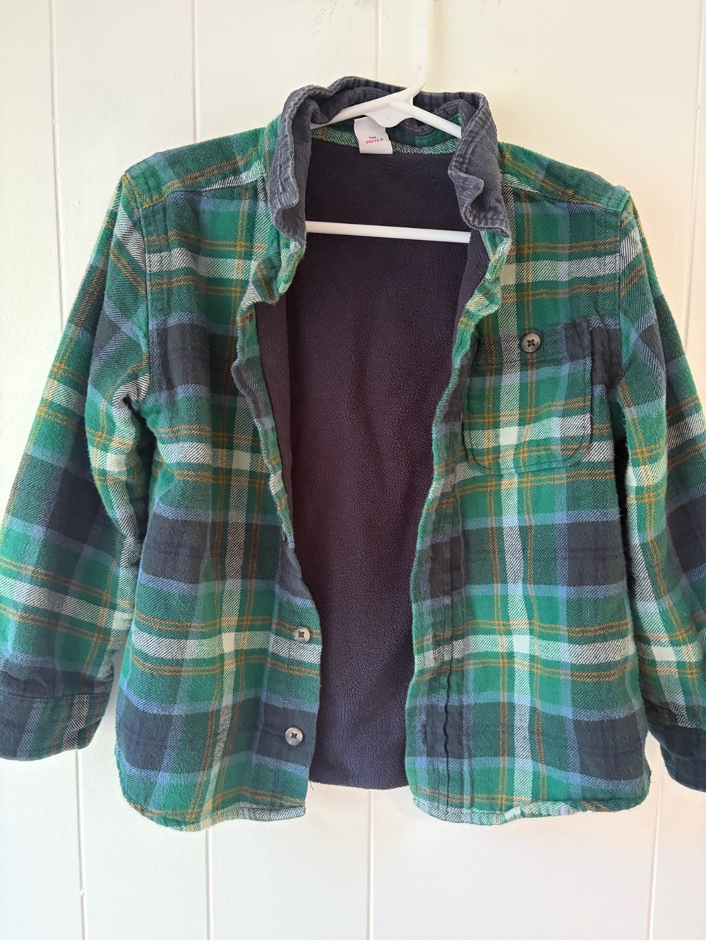 Fleece lined tartan shirt